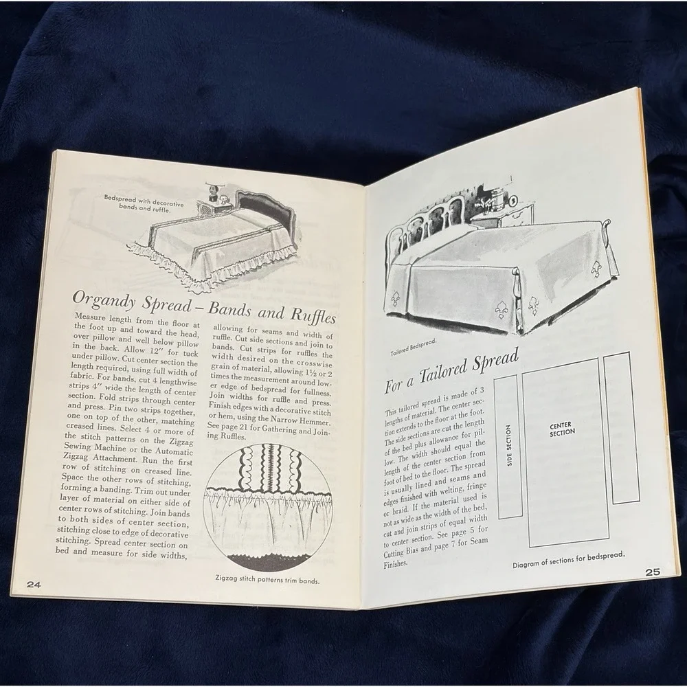 Lot of 2 Vintage Singer Sewing Library Booklets 1960 1961 Slip Covers Bedspreads